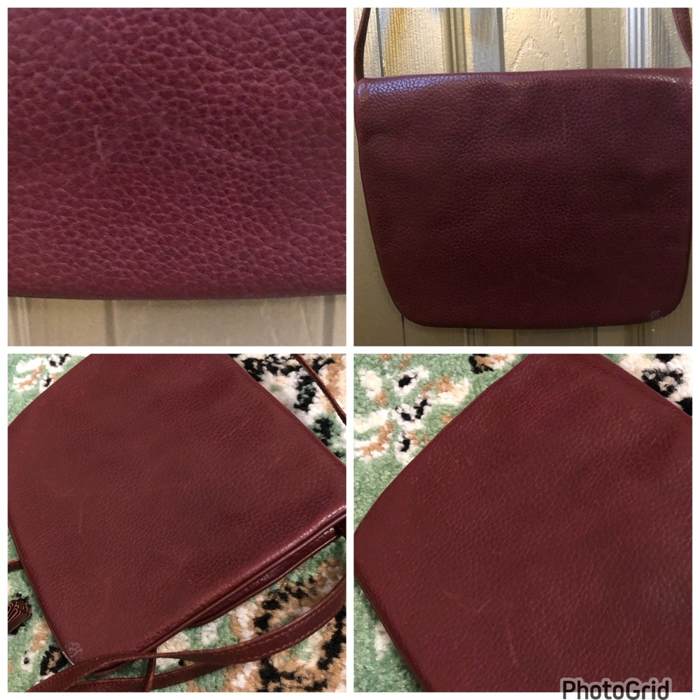 Cartier AUTHENTIC Vintage Burgundy Textured Smooth Leather Crossbody Tassel Bag - Picture 7 of 16